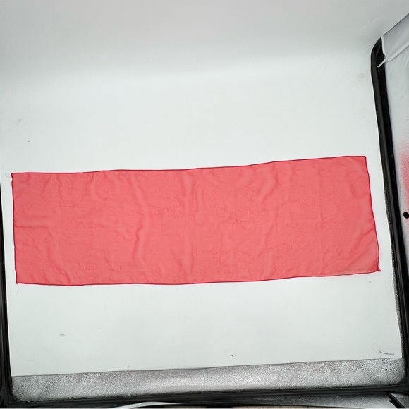 Vintage 1950s Red Chiffon Rectangular Head Scarf - Picture 2 of 4